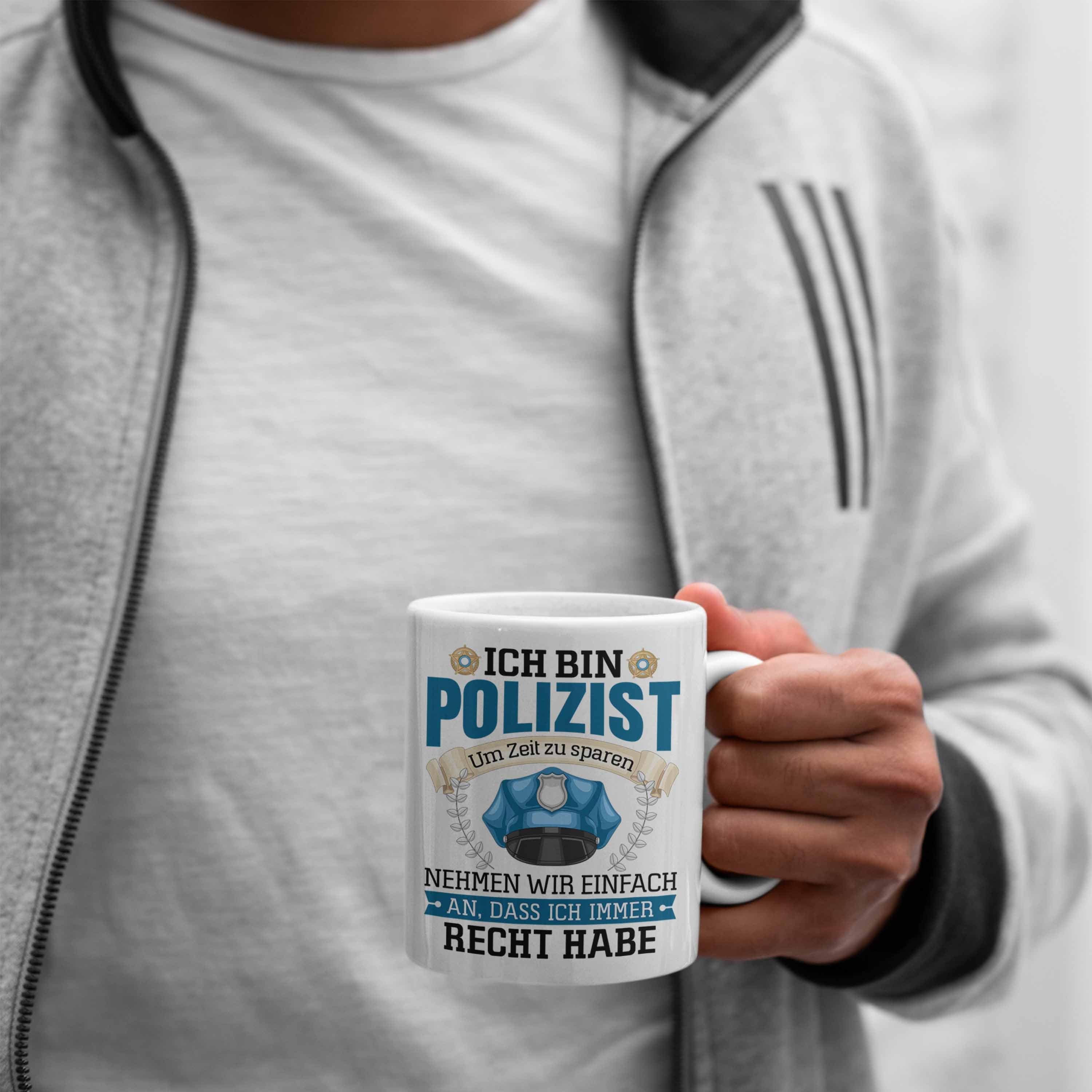 Polizist Polizei Trendation Weiss Geschenk Tasse Männer Bester Lustiger Spruch Tasse