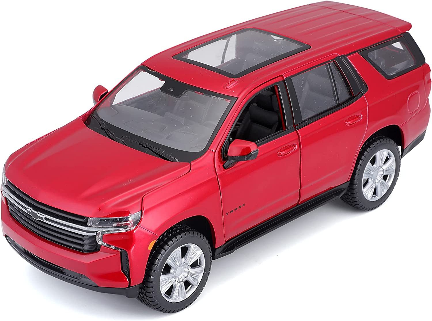 Maisto® Modellauto Chevrolet Tahoe '21 (rot), Maßstab 1:26, detailliertes Modell