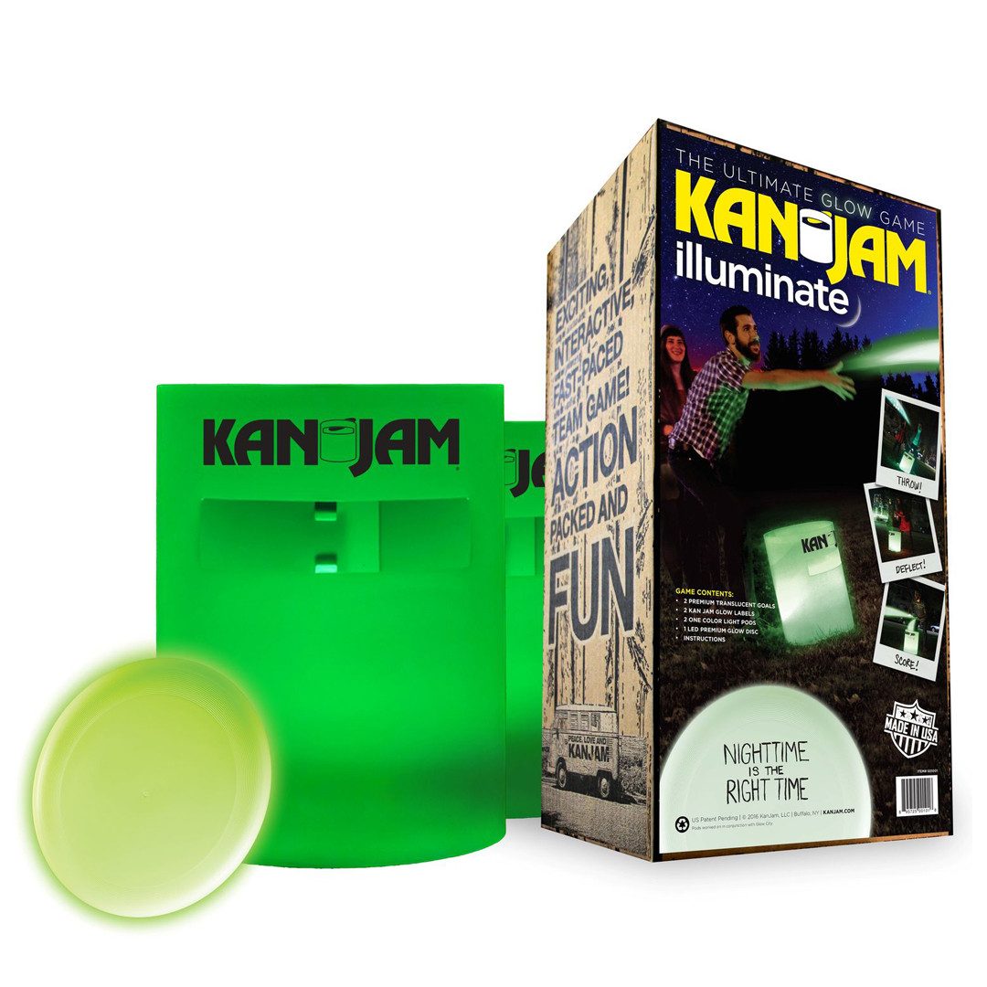 KanJam Spielzeug-Gartenset Set -13 farbig beleuchtete Discs - auch im Dunkeln, (8-tlg), Spannendes 2v2-Teamspiel, Für Indoor & Outdoor