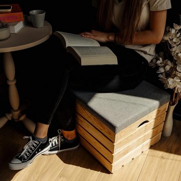 Creative Deco Sitzhocker Sitzbank gepolstert mit Stauraum 50x40x35 cm, mit Stauraum