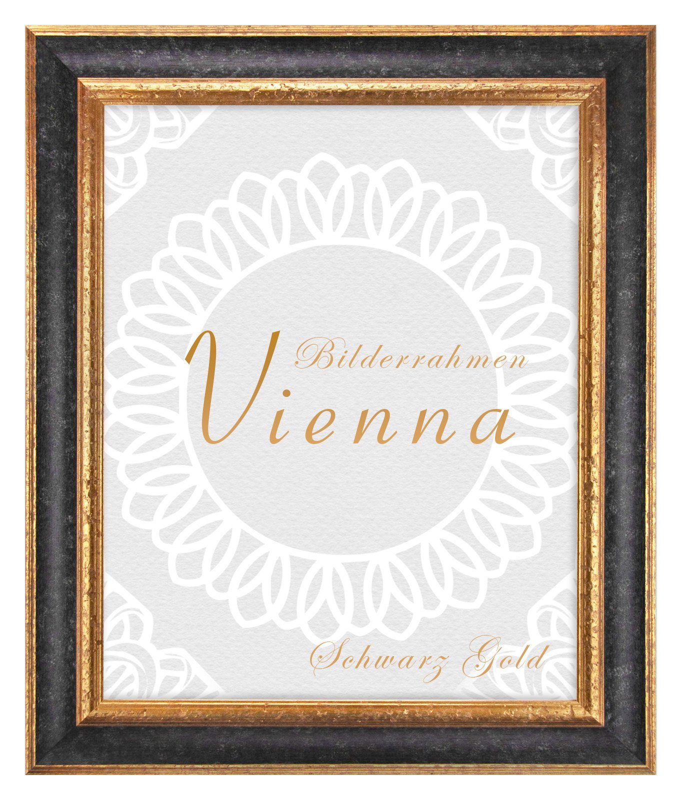 Einzelrahmen Bilderrahmen Vienna, (1 Stück), 40x50 cm, Schwarz Gold, Holz günstig online kaufen