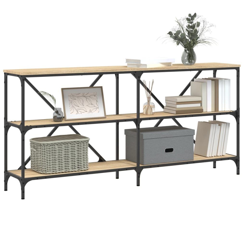 Konsolentisch cm Sonoma-Eiche Sonoma Eiche Sonoma Eisen (1-St) Beistelltisch Holzwerkstoff und 160x30x75 | vidaXL Eiche