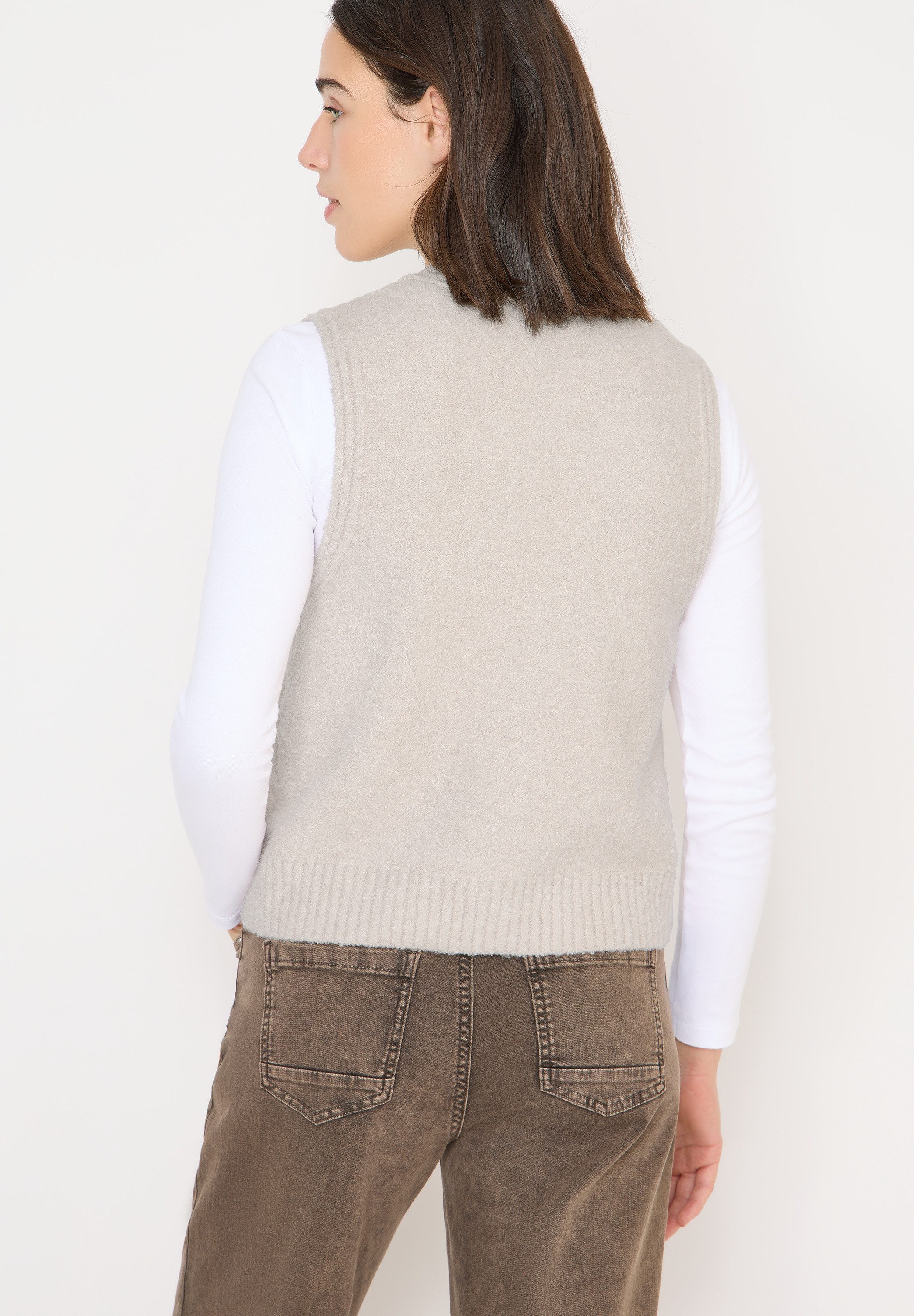 CECIL Strickweste mit Bouclé-Struktur und V-Ausschnitt günstig online kaufen