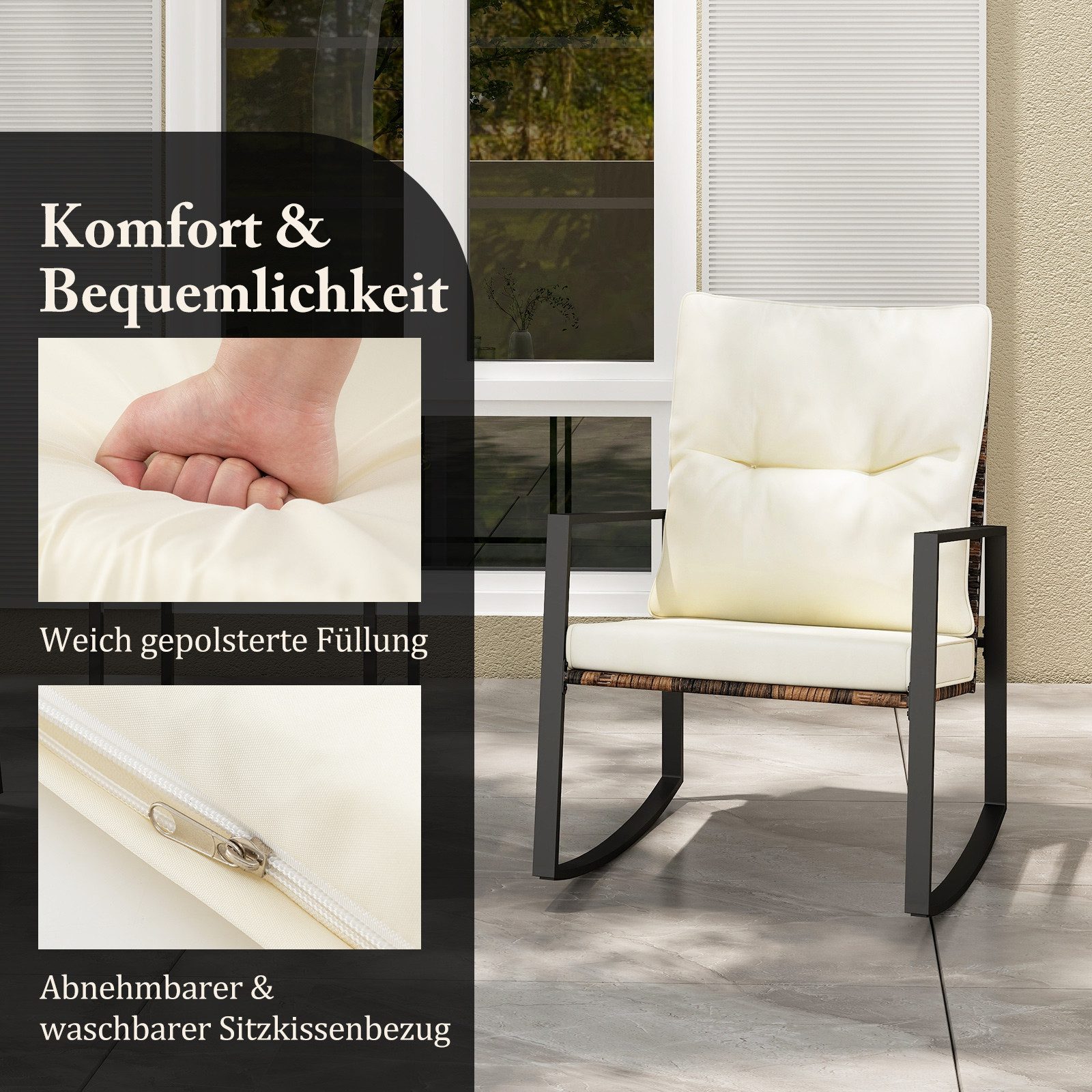 COSTWAY Balkonset, (3-tlg), inkl. 1 Tisch, günstig online kaufen