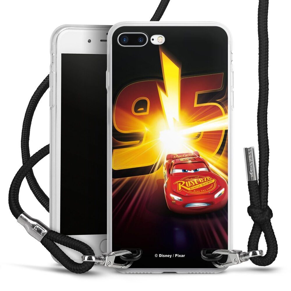 DeinDesign Handyhülle Offizielles Lizenzprodukt Cars Lightning Mcqueen 95 Cars3 Lightning 95, Apple iPhone 8 Plus Handykette Hülle mit Band Case zum Umhängen