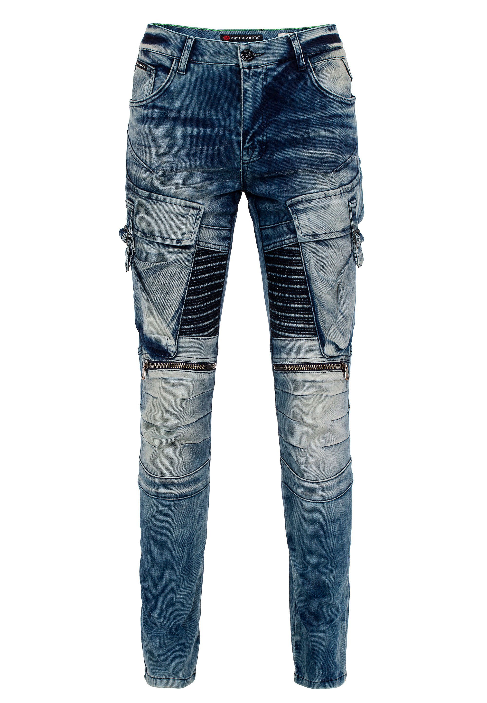 Cipo & Bequeme Beintaschen Baxx lässigen blau mit Jeans