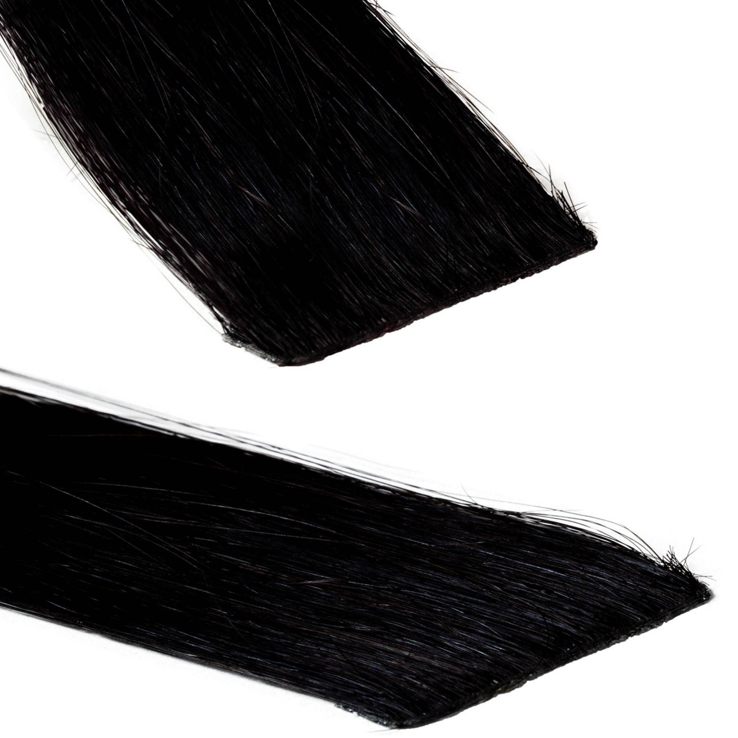 hair2heart Echthaar-Extension Invisible Tape Extensions - Premium #2/0 Schwarz 50cm