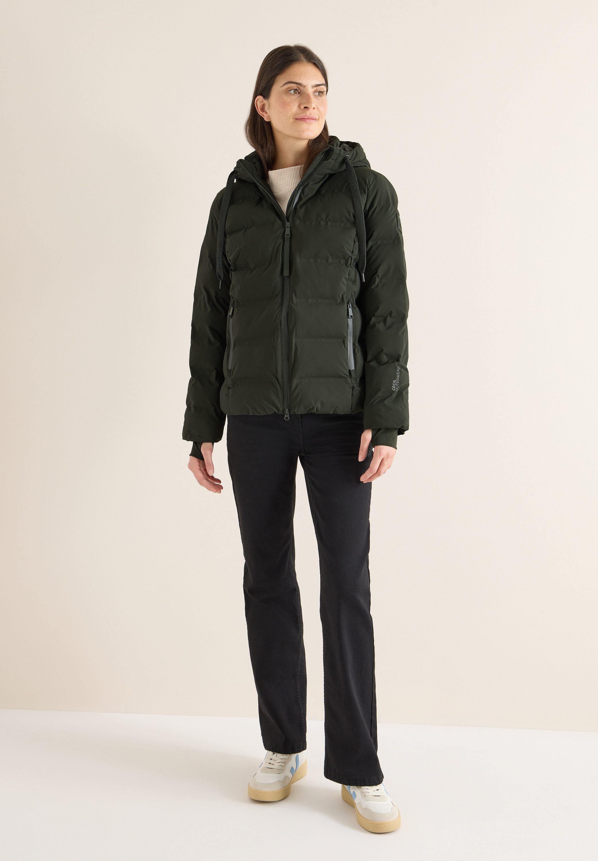 CECIL Steppjacke mit Kapuze mit Tunnelzugband