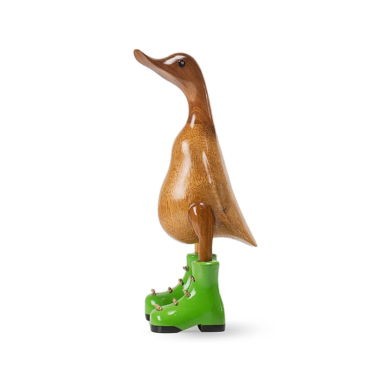 DomDeco Dekofigur Handgefertigte Deko-Figur aus Holz "Ente mit Stiefeln"