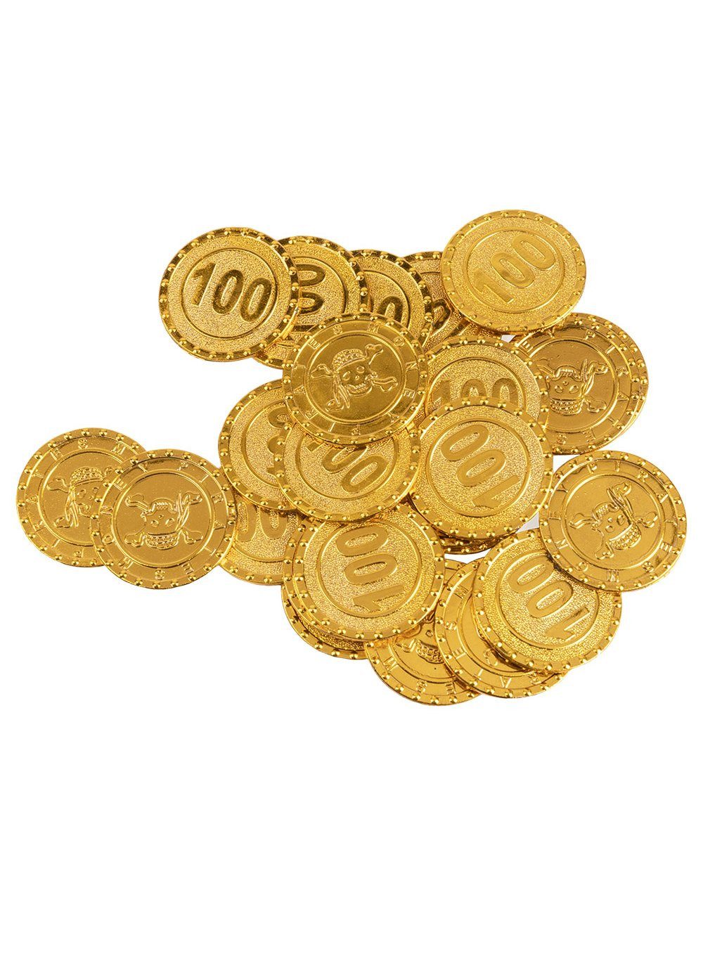 Boland Piraten-Kostüm Goldmünzen, Goldschatz als Zubehör für Piratenkostüme oder Kindergeburtstage