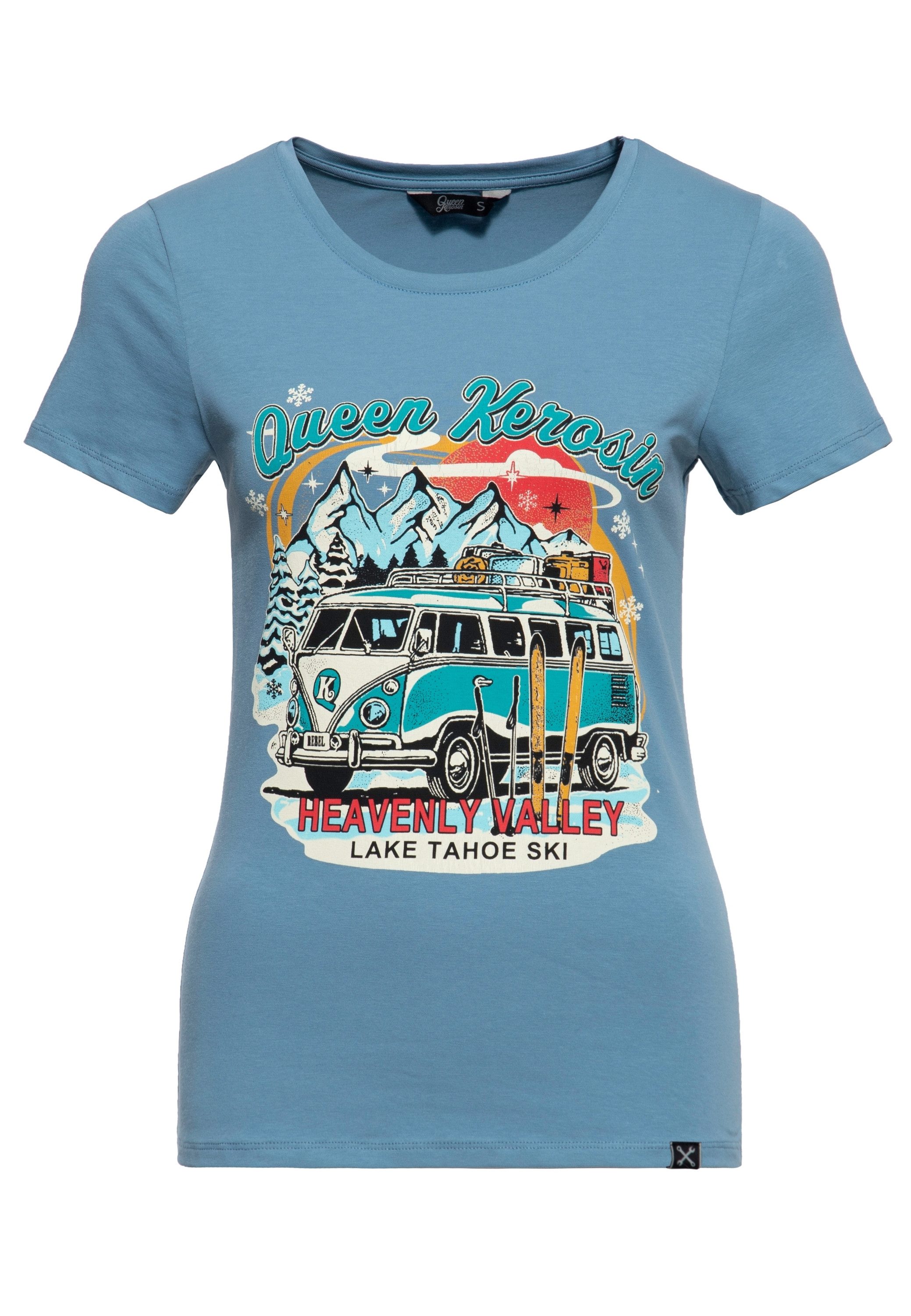 QueenKerosin Print-Shirt Heavenly Valley (1-tlg) mit Vintage-Print