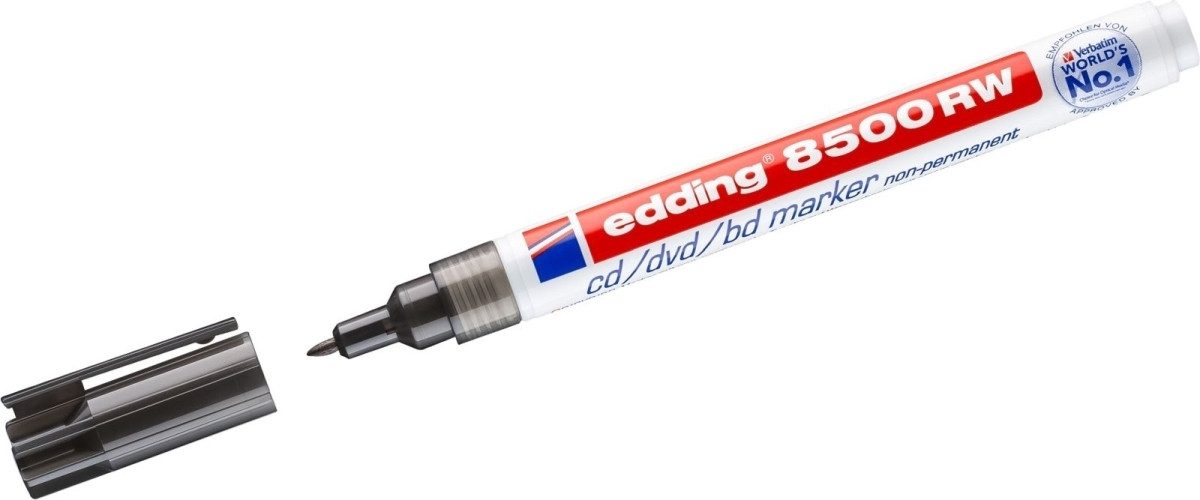 Permanentmarker CD-Marker edding 8500 RW cd/dvd/bd marker non-Permanent ca. 1mm schwar