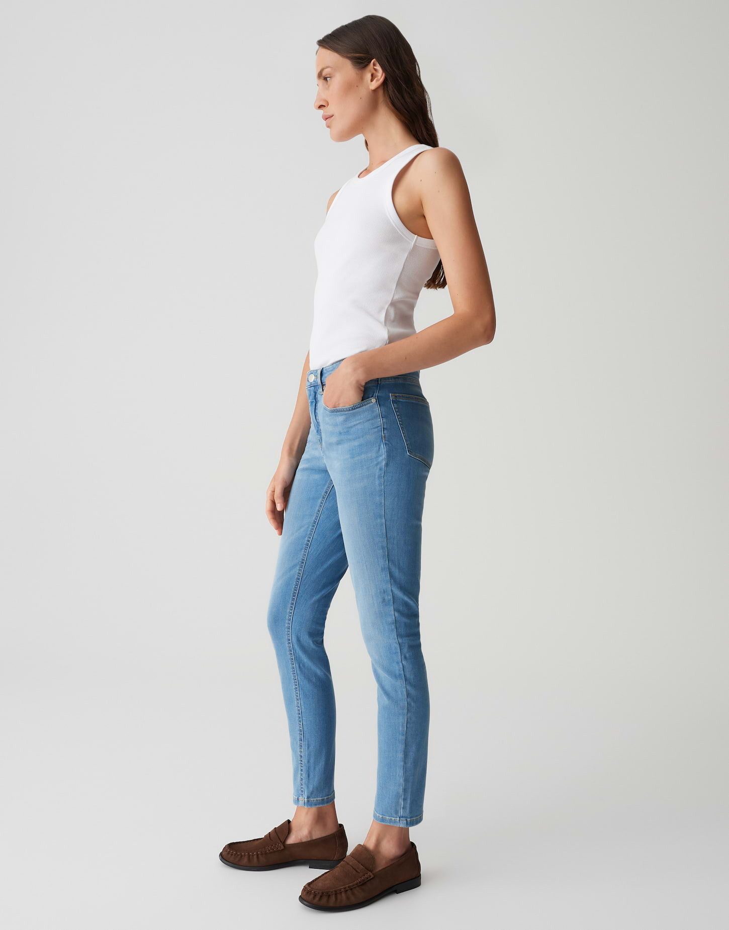OPUS PANTS Skinny-fit-Jeans ENJA EASE mit Powerstretch Low Rise Ankle, Spanish Cotton, Zip-Fly