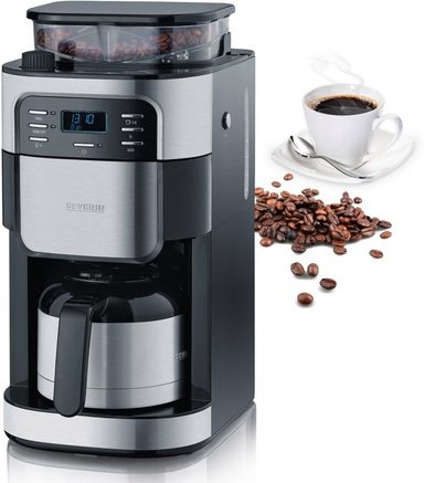 Severin Kaffeemaschine mit Mahlwerk KA 4812, Permanentfilter 1x4, Edelstahl-Thermokanne online ...