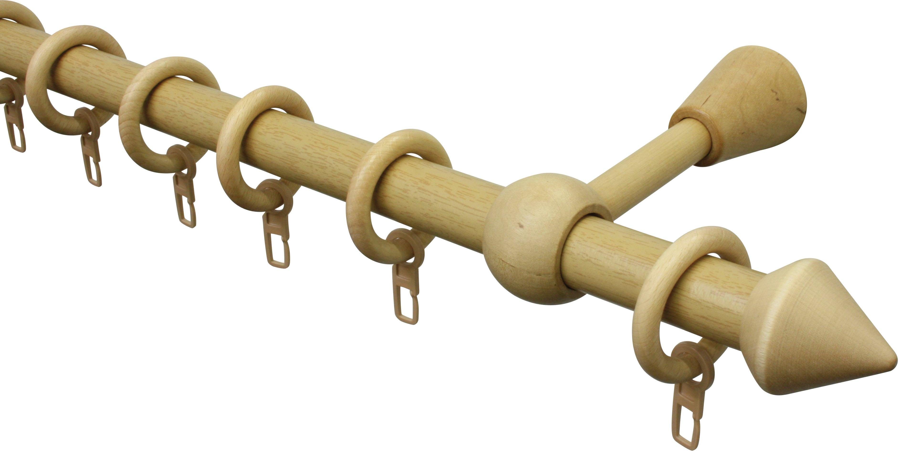 Endstück Endknopf Kugel Gardinenstange Stilgarnitur Stange 12 mm Natur Holz