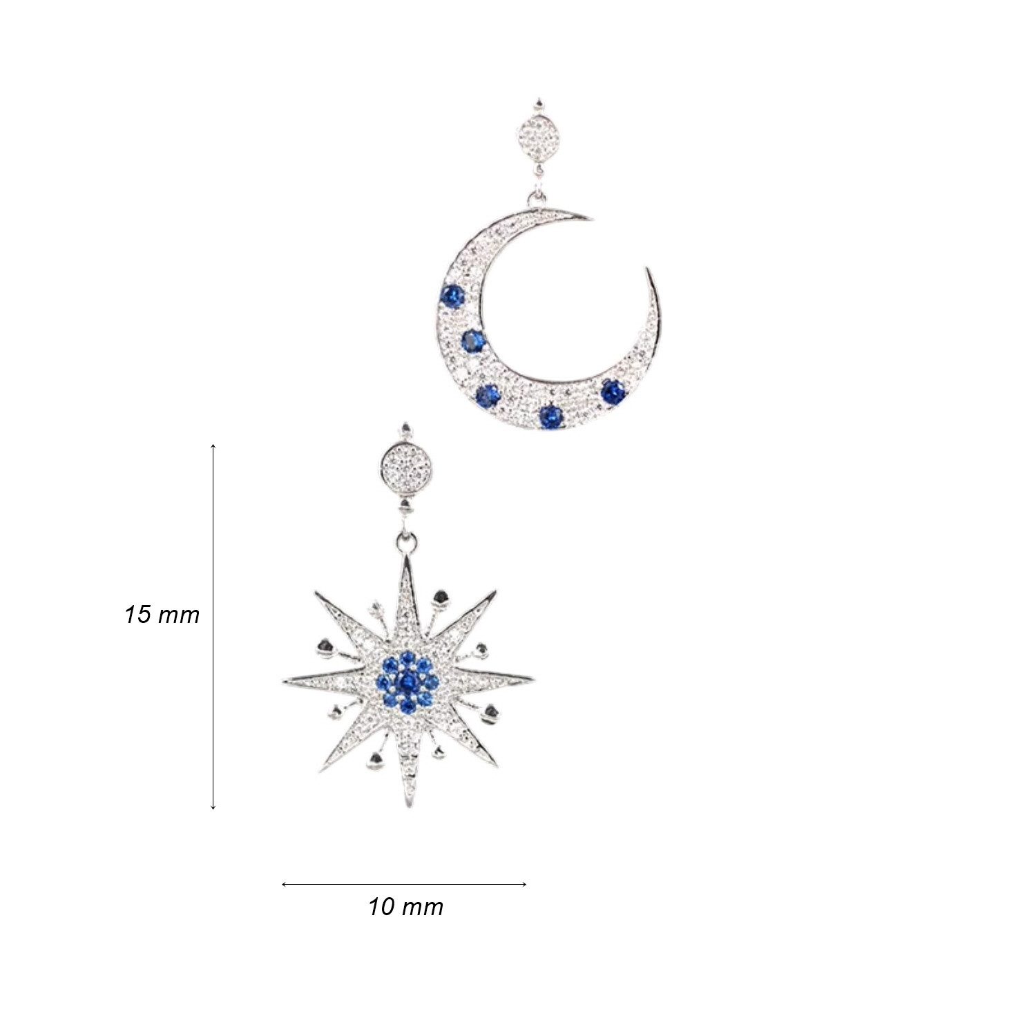 ELLAWIL Paar Ohrstecker Ohrstecker Ohrringe Ohrschmuck Sonne & Mond Glitzer günstig online kaufen