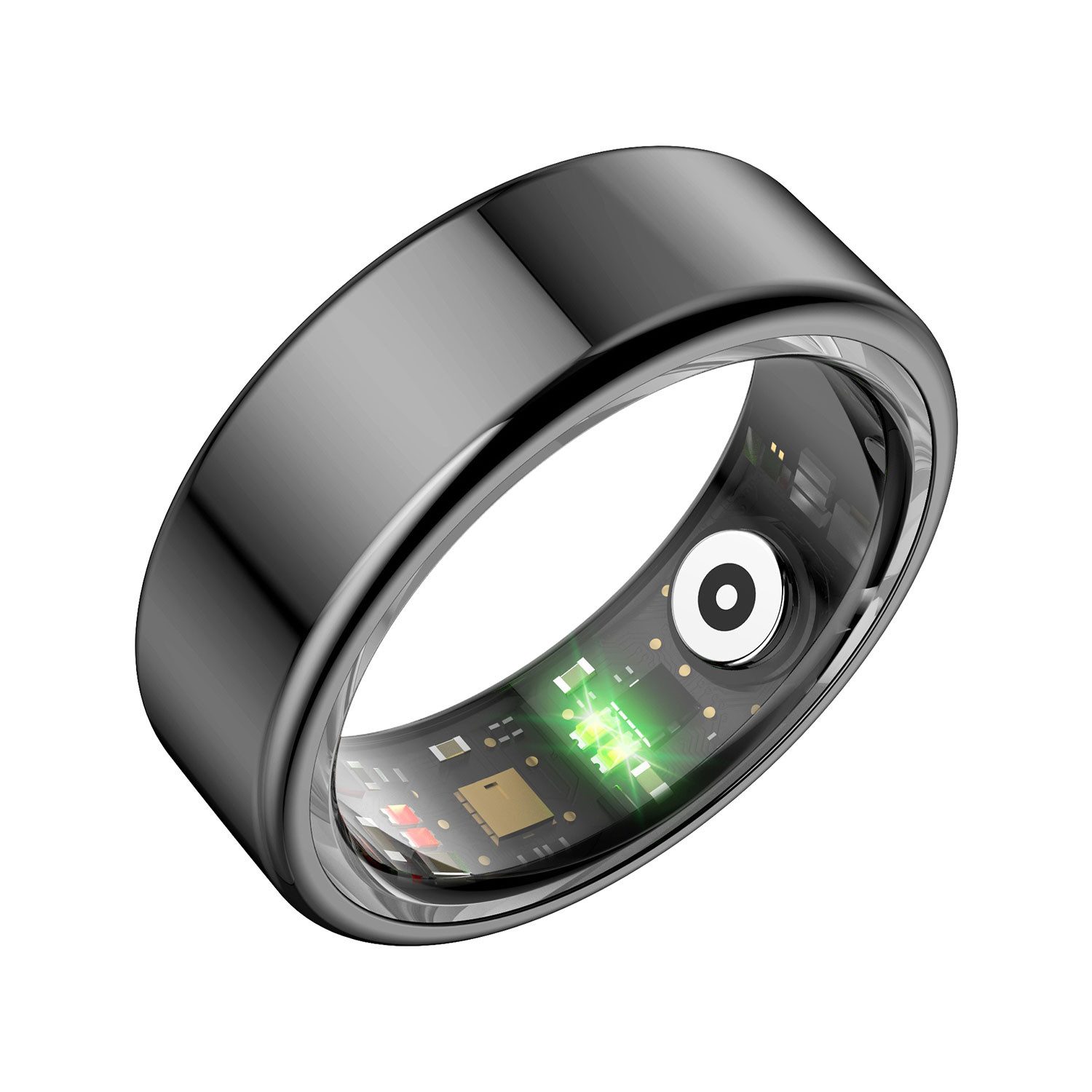 Refttenw Fingerring Smart Ring für Herren und Damen Edelstahl Gesundheits Tracker Ring, Schlaftracker, Fitness- und Wellness-Tracker, für iOS&Android