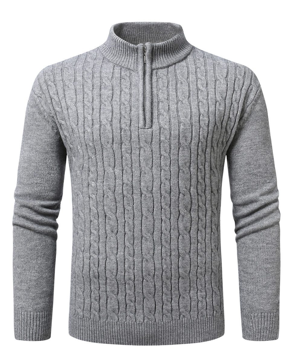 Allthemen Strickpullover mit halbem Reißverschluss Pullover günstig online kaufen