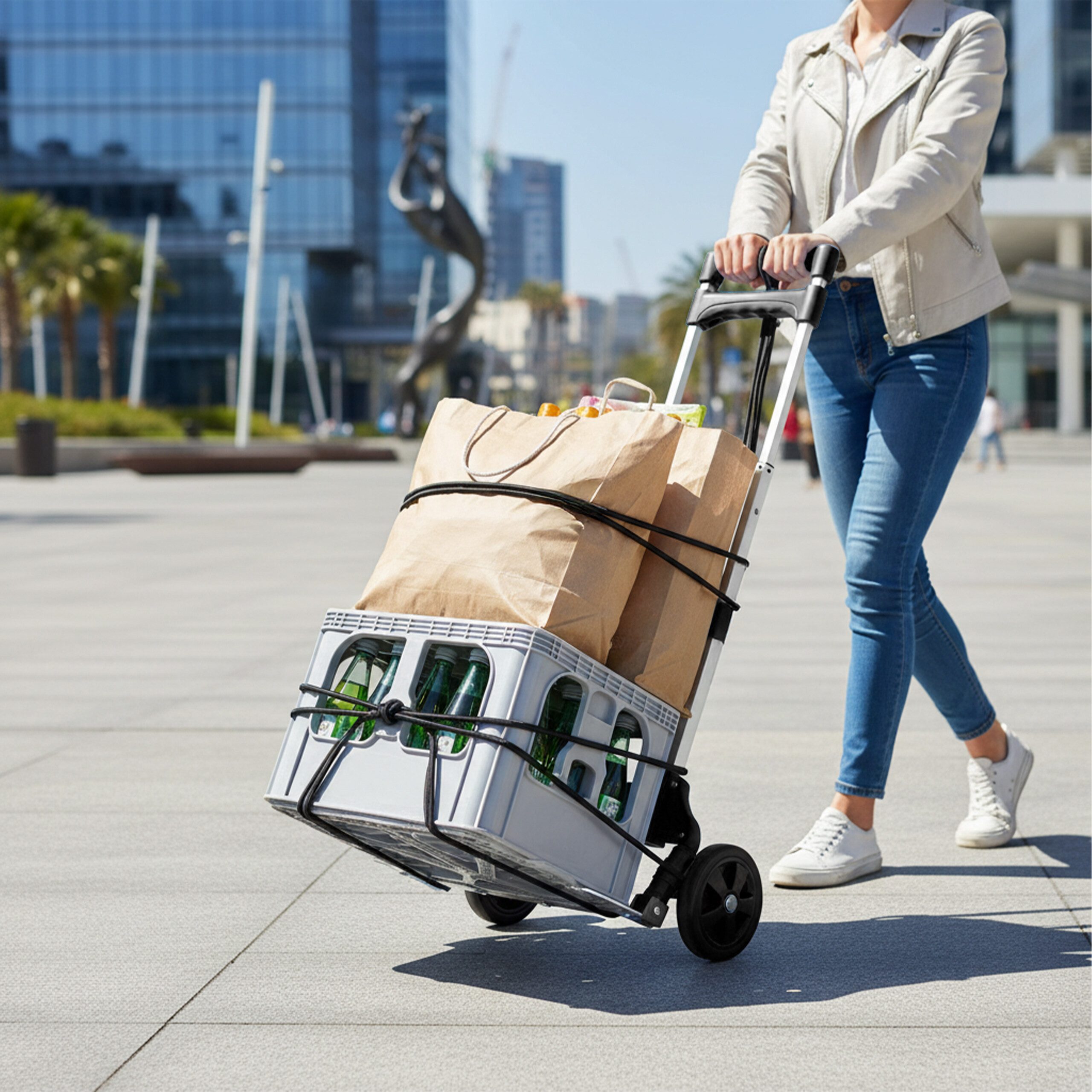 relaxdays Sackkarre klappbar bis 70 kg, schwarz