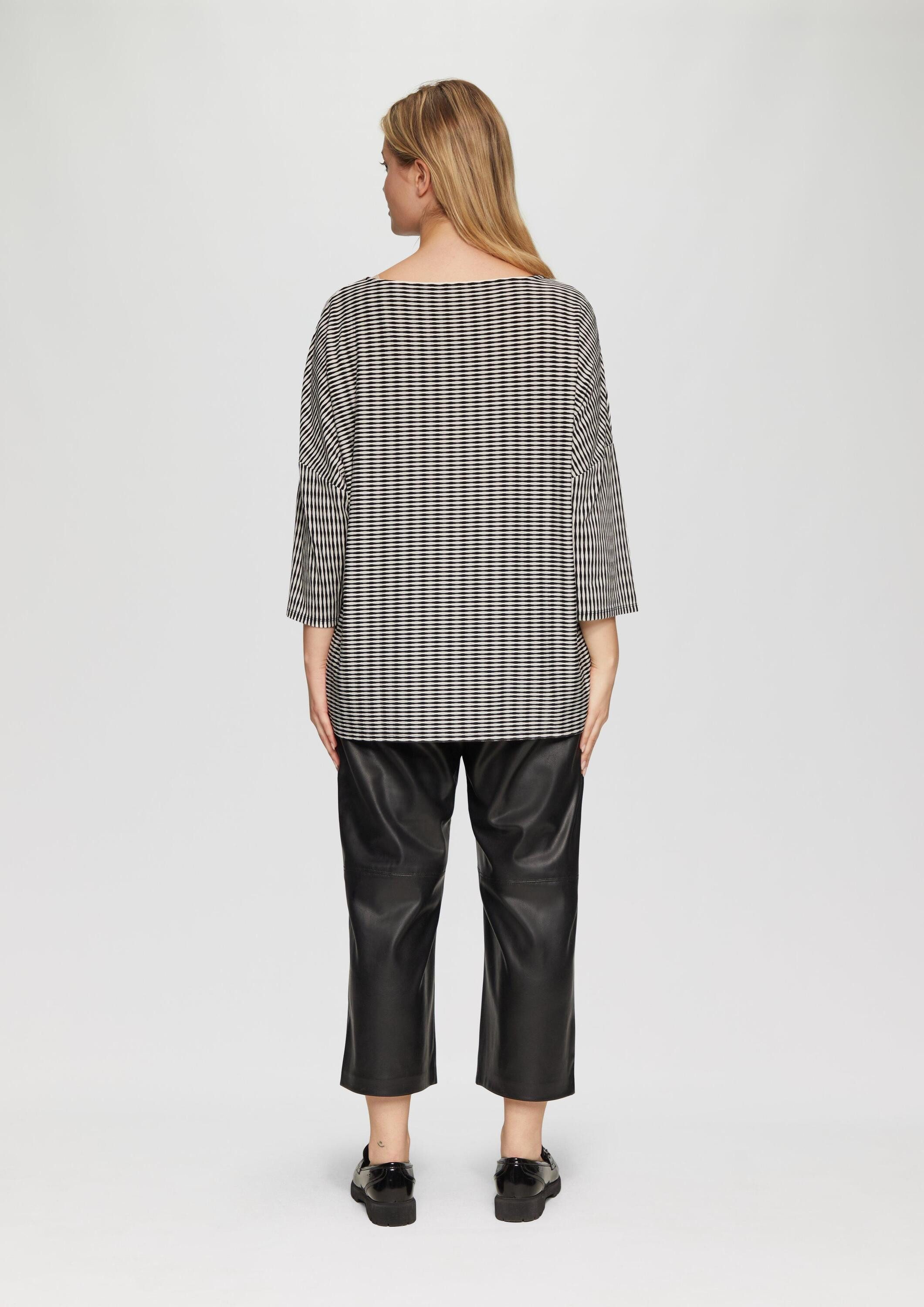 s.Oliver 3/4-Arm-Shirt T-Shirt Strukturiertes Shirt mit Fledermausärmeln