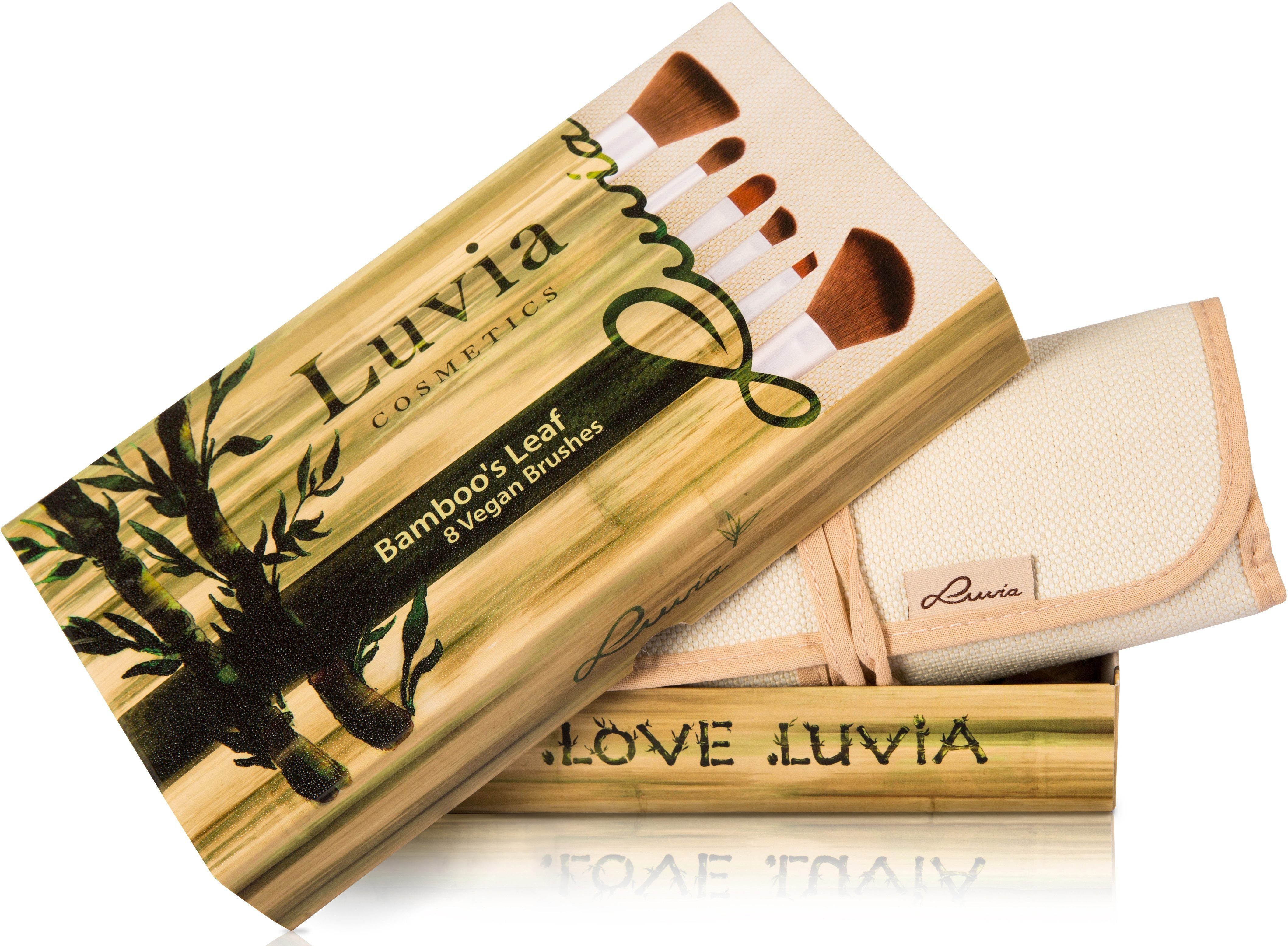 vegan Bamboo's tlg., Luvia Cosmetics 8 Leaf, Kosmetikpinsel-Set
