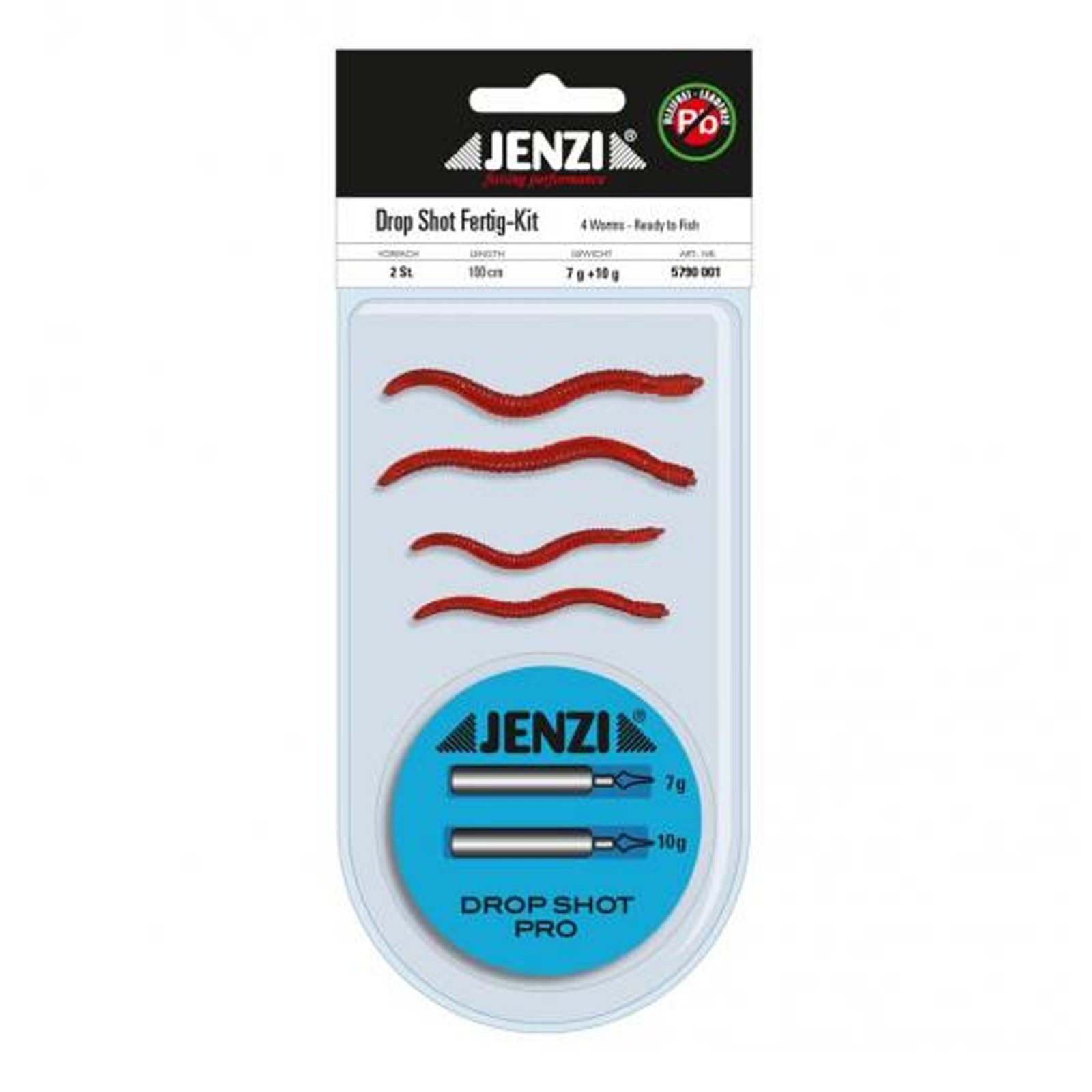 Jenzi Kunstköder, Jenzi Dropshot-Set Komplett Wurm/Dendrobena Bleifrei