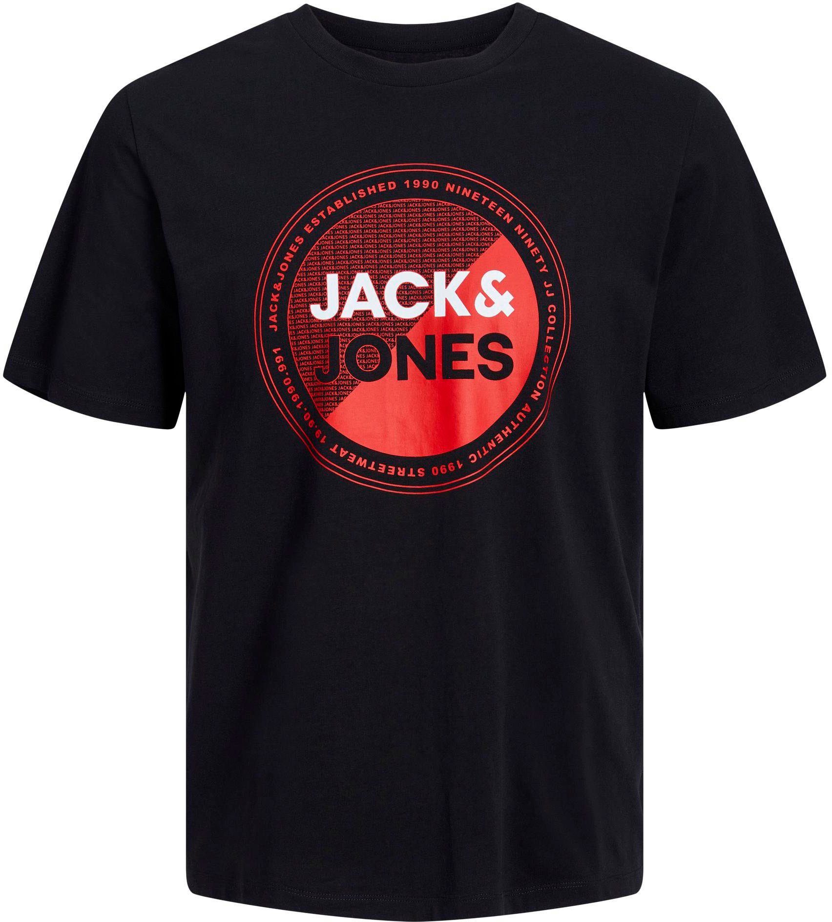 Jack & Jones Rundhalsshirt JJLOYD TEE SS CREW NECK Black