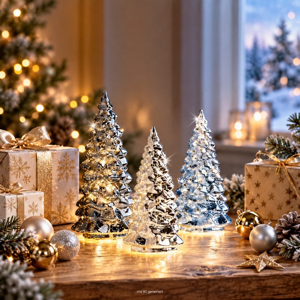 Weltbild LED-Dekofigur LED-Tannen Xmas 3er-Set Weihnachtsdeko LED Tannenbäume Kiefernbaum, Winterdeko Adventsdeko Tischdeko Weihnachtsdekoration Deko Bäume