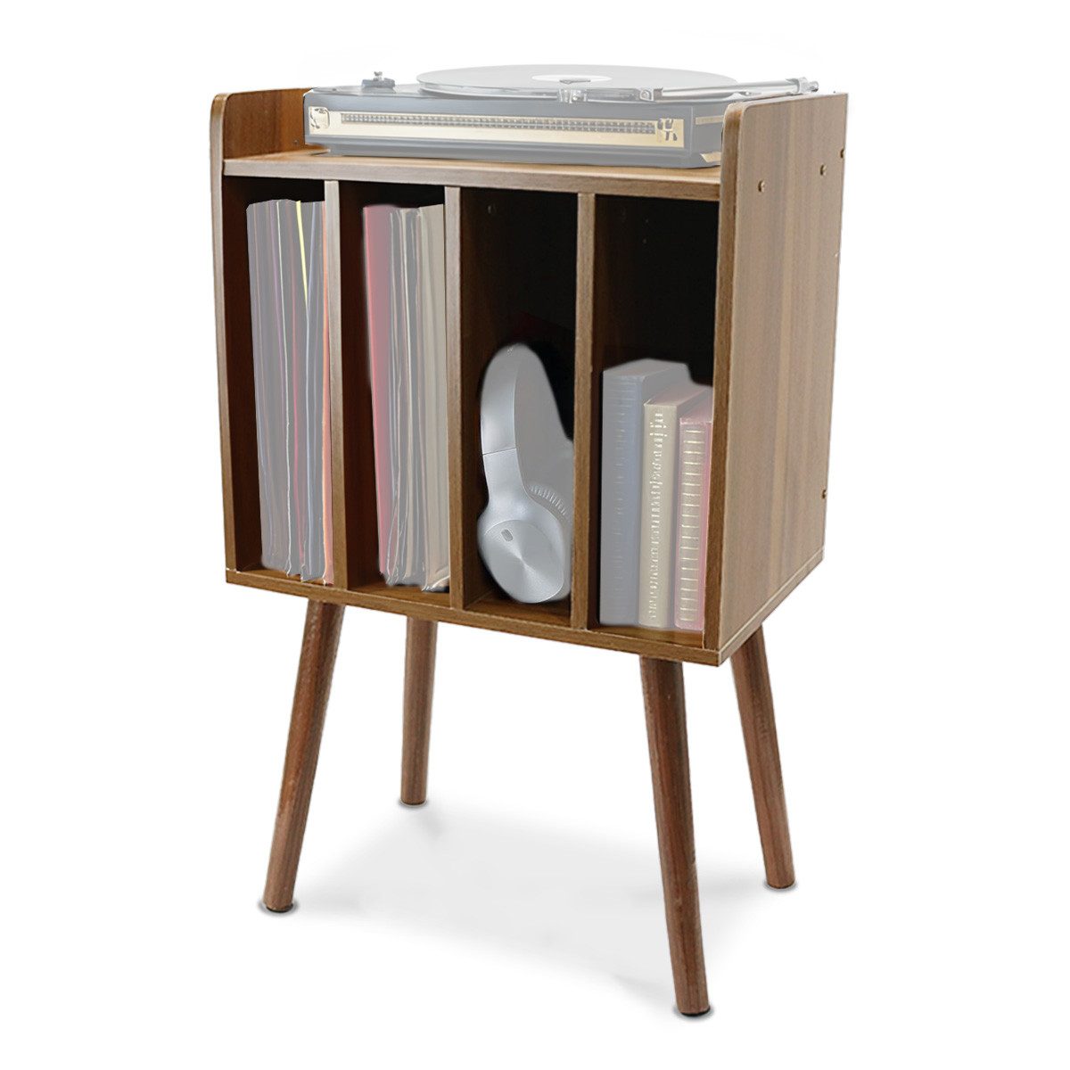 Divit Regal Schrank für Vinylplatten VP1 Plattenspieler Schrank Holzoptik