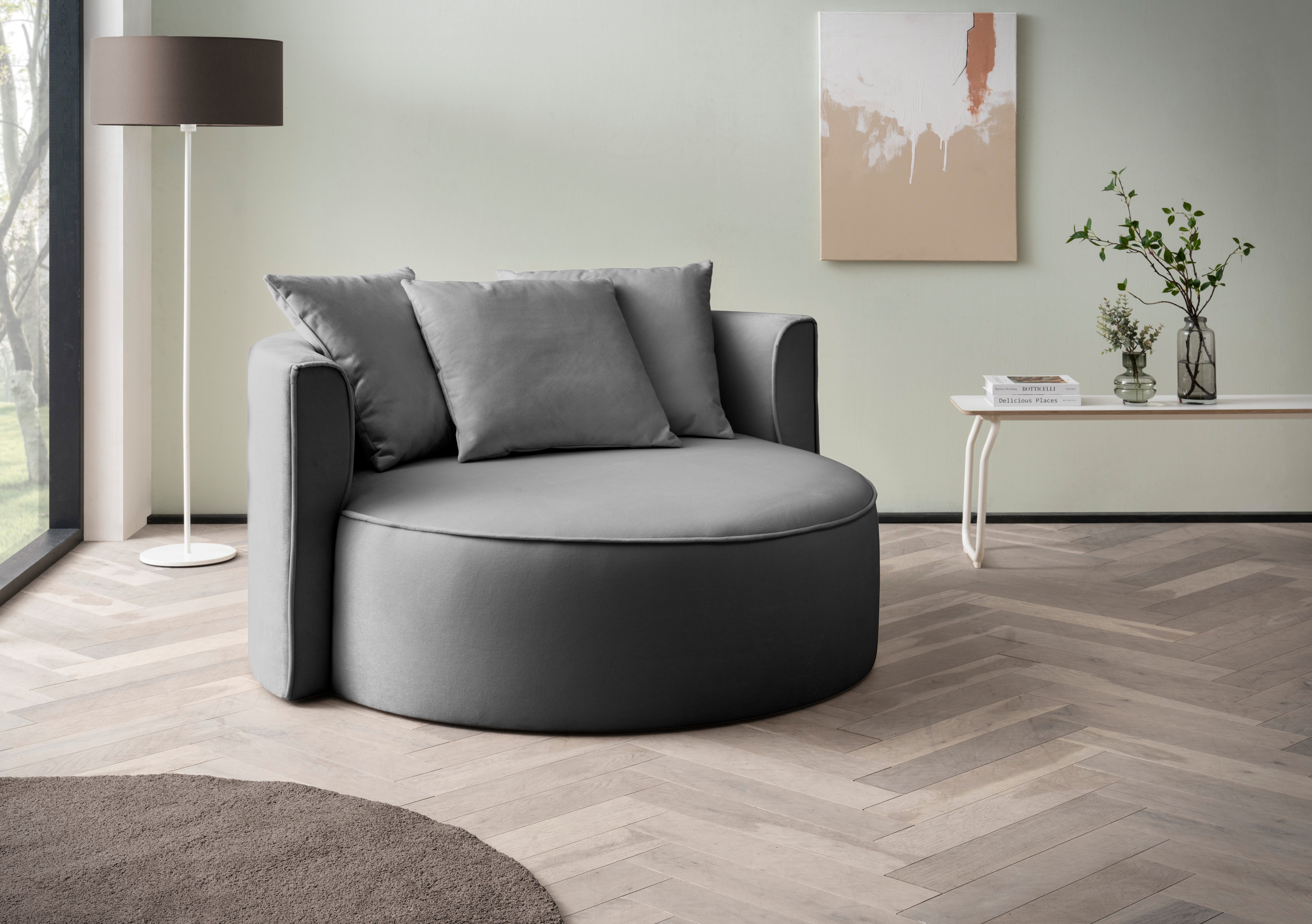 LeGer Home by Lena Gercke XXL-Sessel Isalie, Lesesessel, Loveseat, inklusive Zierkissen, extra große Sitzfläche, optional mit Hocker, Cord, Samt, Bouclé
