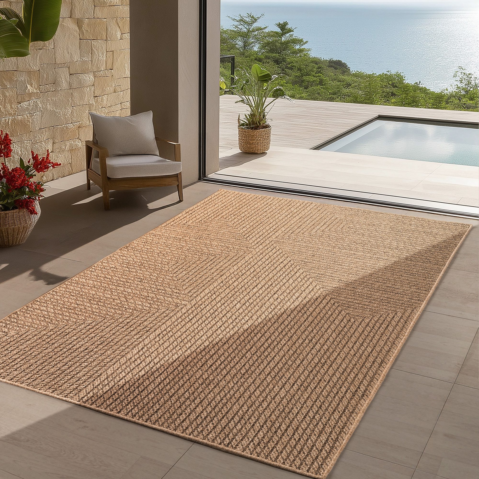 Teppium Teppich Natürlicher Jute-Optik Outdoor-Stil, Rechteckig, günstig online kaufen