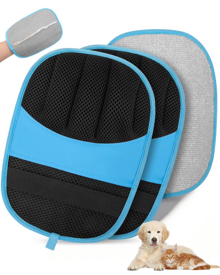 FOUORTUNATE-BEE Fellpflegehandschuh 2er Set Tierhaarhandschuhe mit 5-Finger-Design für Sofa & Kleidung, (2-tlg), Verbesserte Fellhandschuhe für Auto, Sofa und Kleidung, 2 Stück