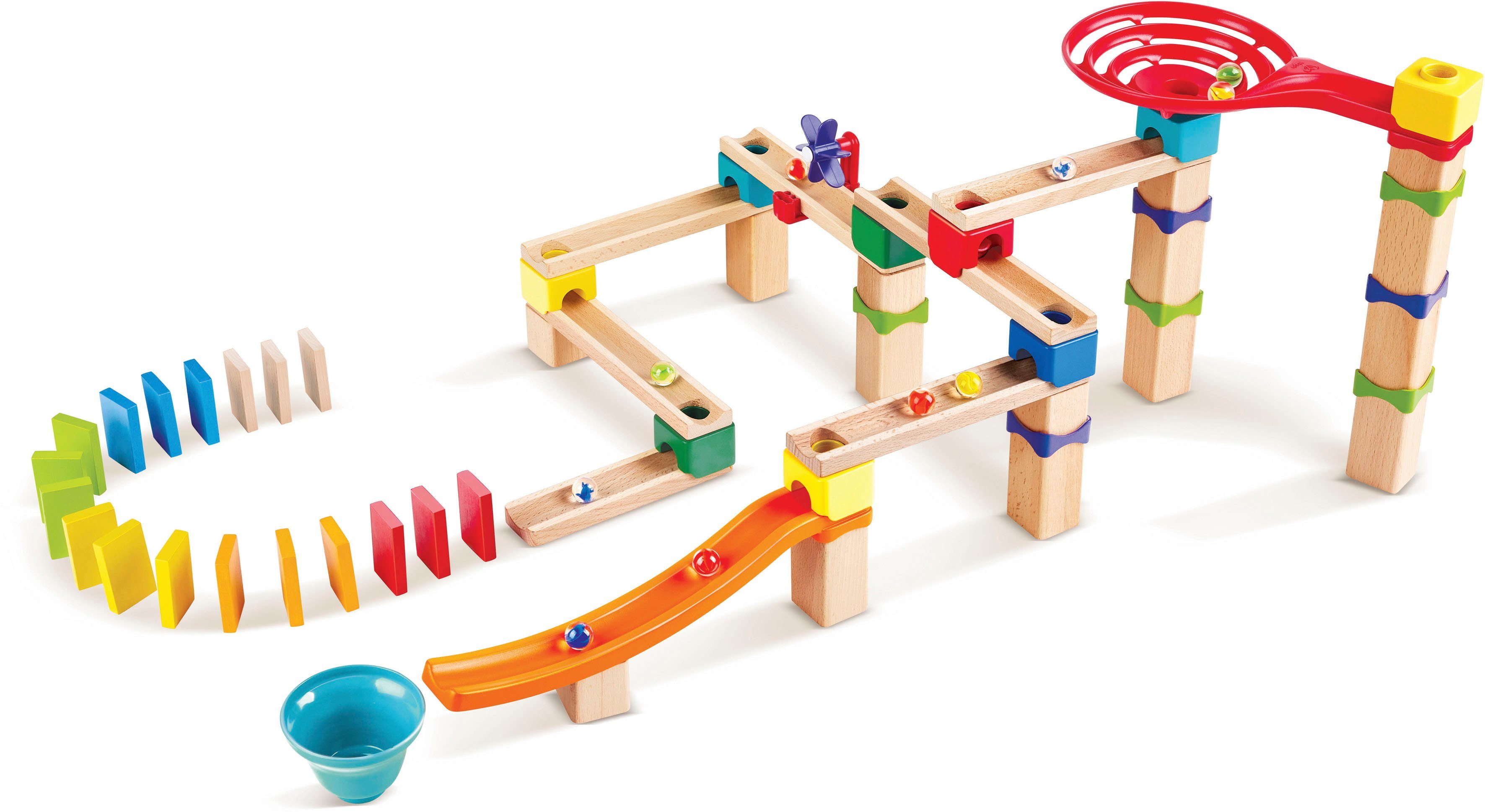 Hape Kugelbahn Rasante Murmelbahn mit Domino, FSC®- schützt Wald - weltweit