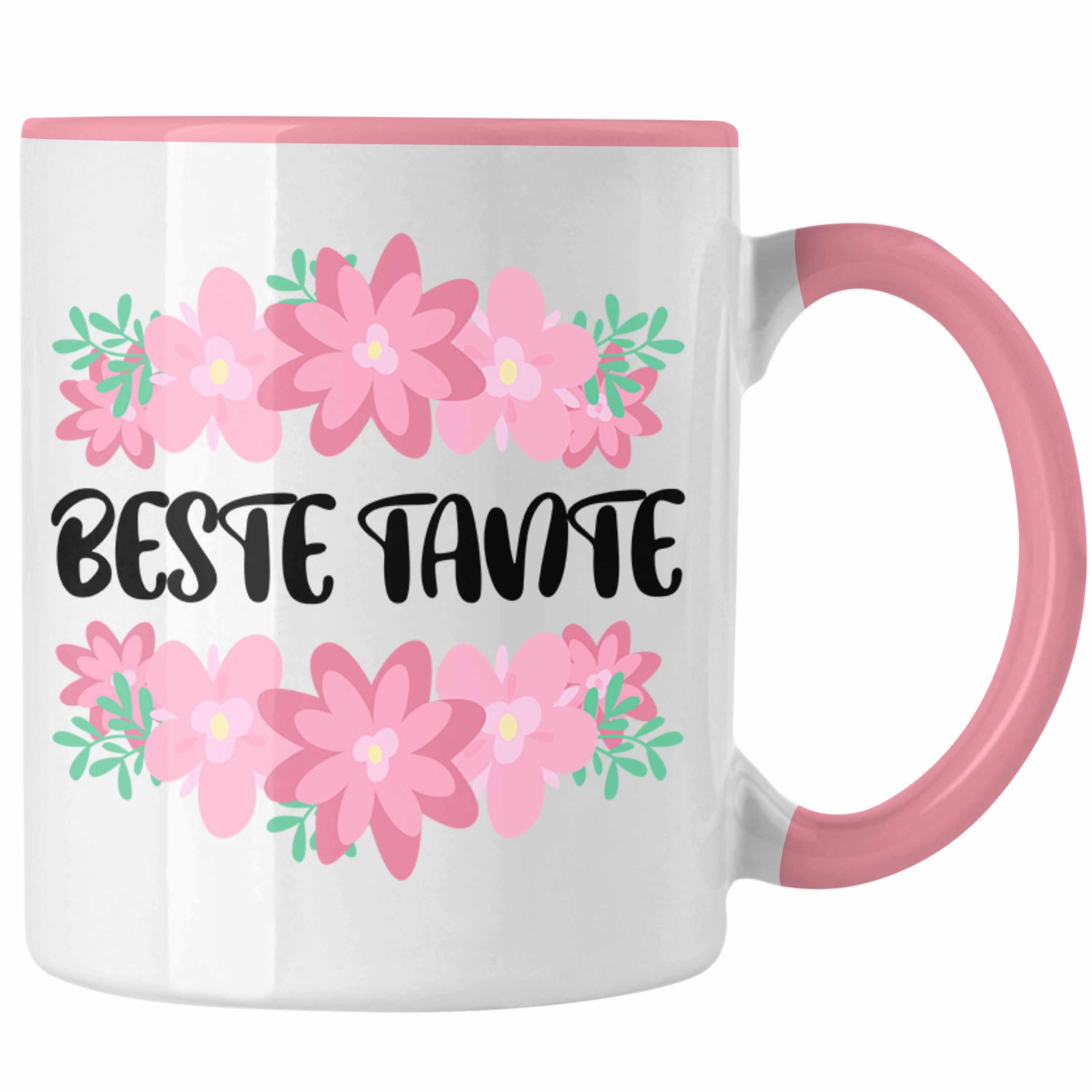Trendation Tasse Trendation - Beste Tante Tasse Geschenk Lustig Spruch - Beste Tante - Kaffeetasse Lieblingstante Geschenkidee Rosa