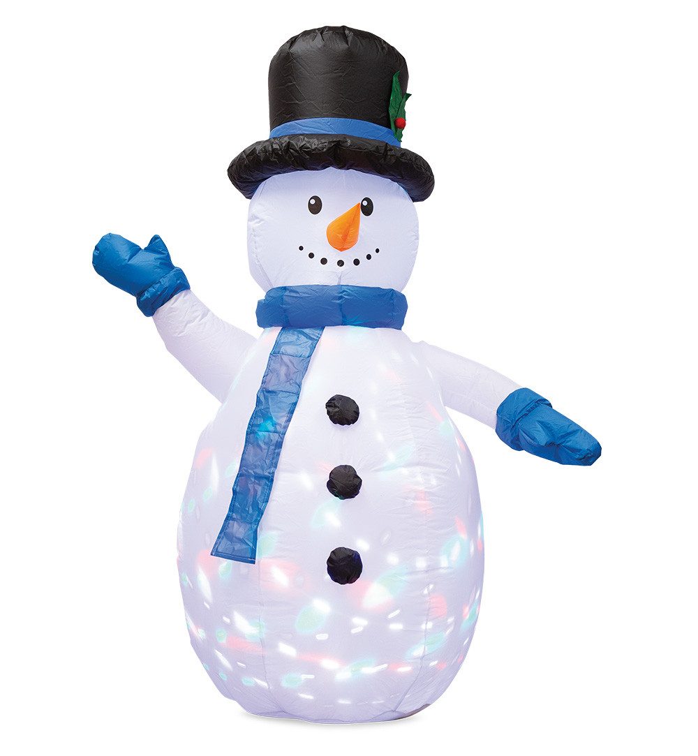 Fries Aufblasbares Partyzubehör XXL Selbstaufblasender Schneemann Garten Deko mit LED Weihnachten, Highlight: Bunt Wirbelnde Lichter.