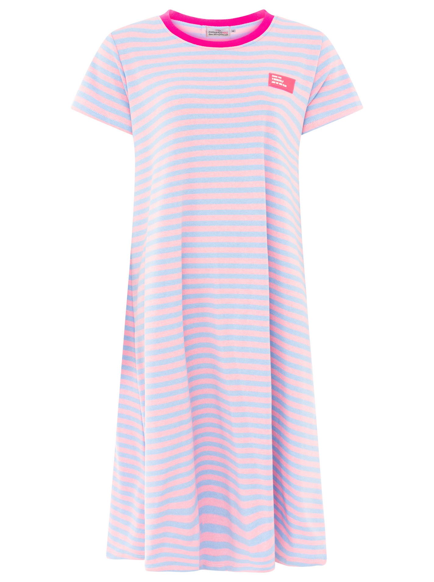 Zwillingsherz Sweatkleid Neon Streifen