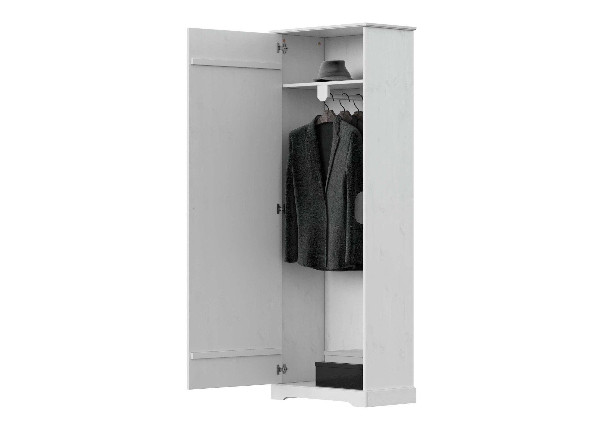OTTO home Garderobenschrank Lille Mehrzweckschrank Breite/Höhe: 67/187 cm aus massiver Kiefer, mit schöner Lilien-Fräsung, Jugendstil-Griffe