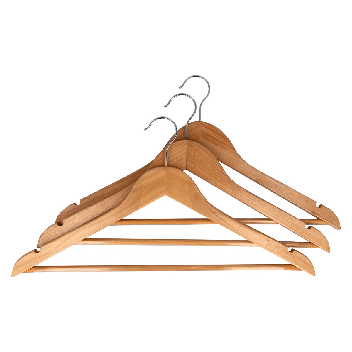 Holzkleiderbügel aus Hosenbügel mit - Steg (3-tlg), Garderobenbügel EUROHOME Wäschebügel stabil rutschfestem Kleiderbügel Holz, -
