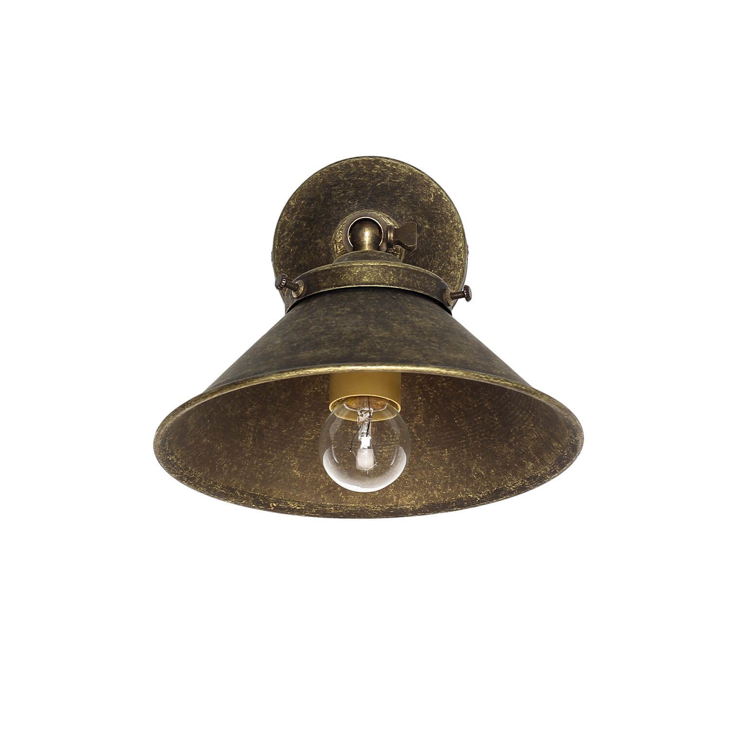 Licht-Erlebnisse Wandstrahler ALICE, ohne Leuchtmittel, Wandlampe Messing Bronze Antik verstellbar Schlafzimmer Flur Lampe