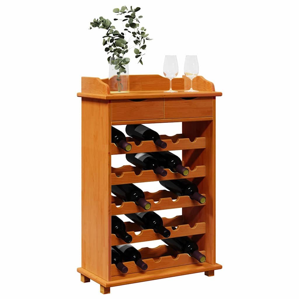 vidaXL Weinregal Weinregal Braun 58 x 28 x 90 cm Massives Kiefernholz, 1-tlg.
