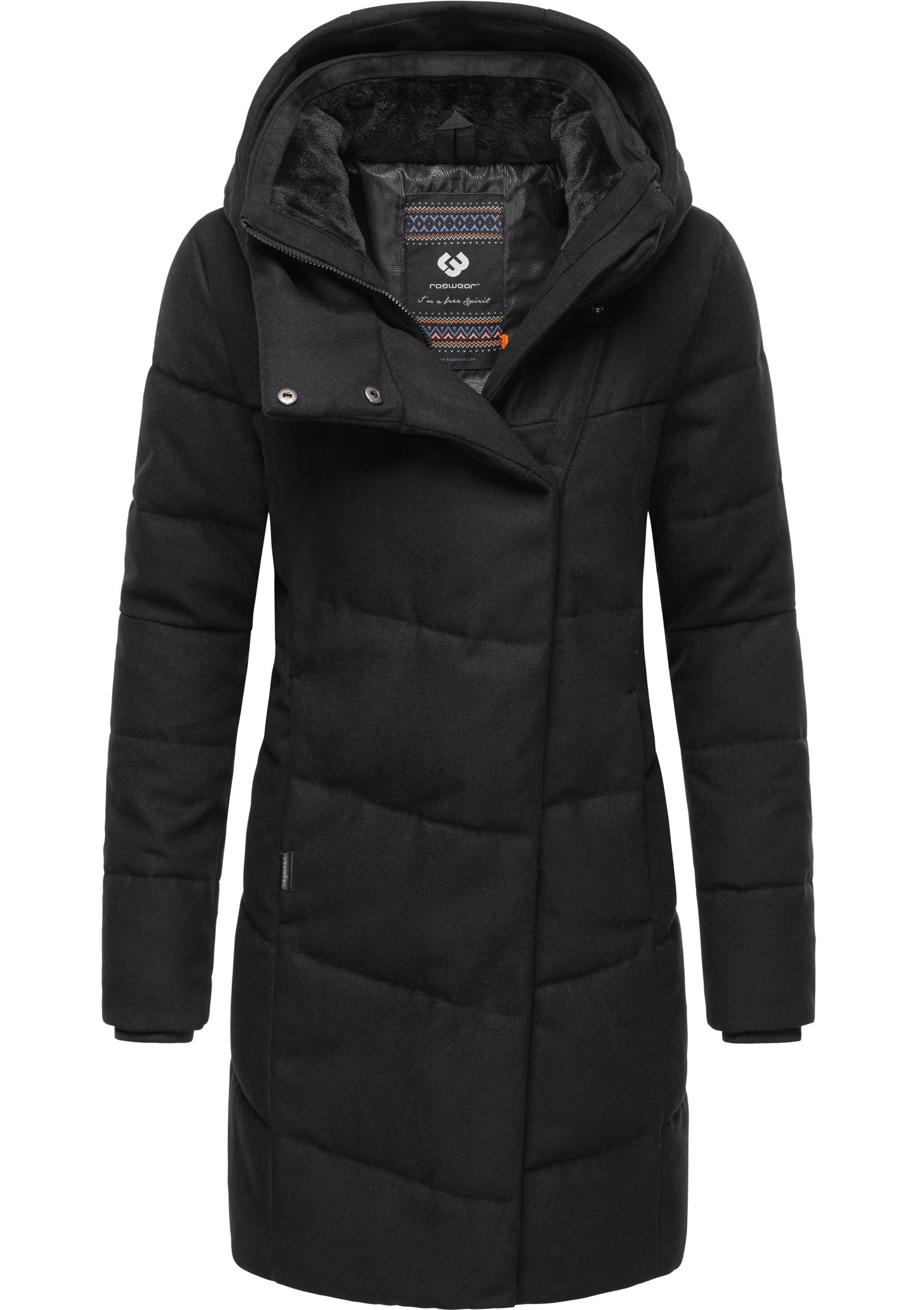 Ragwear Wintermantel Pavla Coat stylischer Damen Steppmantel in Woll-Optik