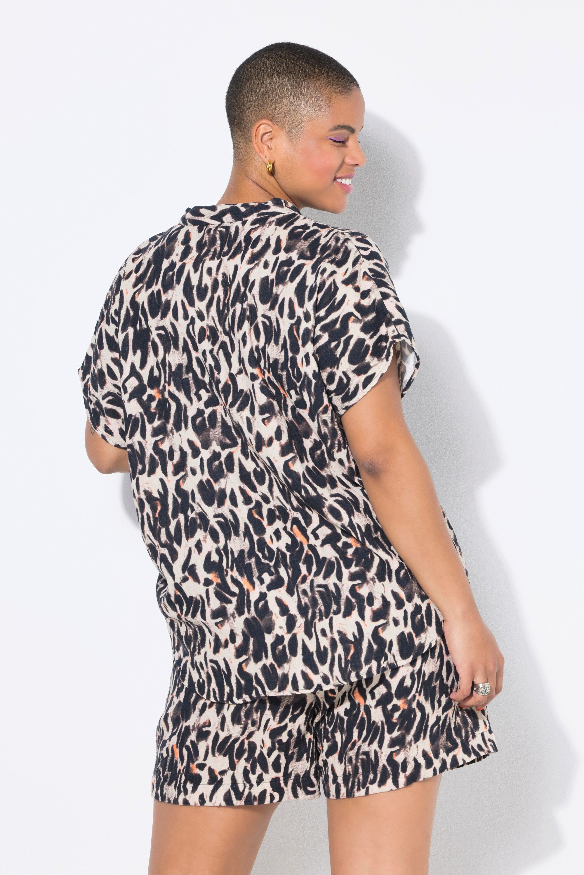 Studio Untold Hemdbluse Blusenshirt oversized Musselin XL-Leo