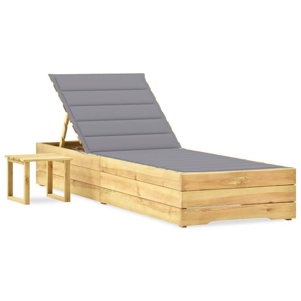 vidaXL Gartenliege Garten-Sonnenliege mit Tisch und günstig online kaufen