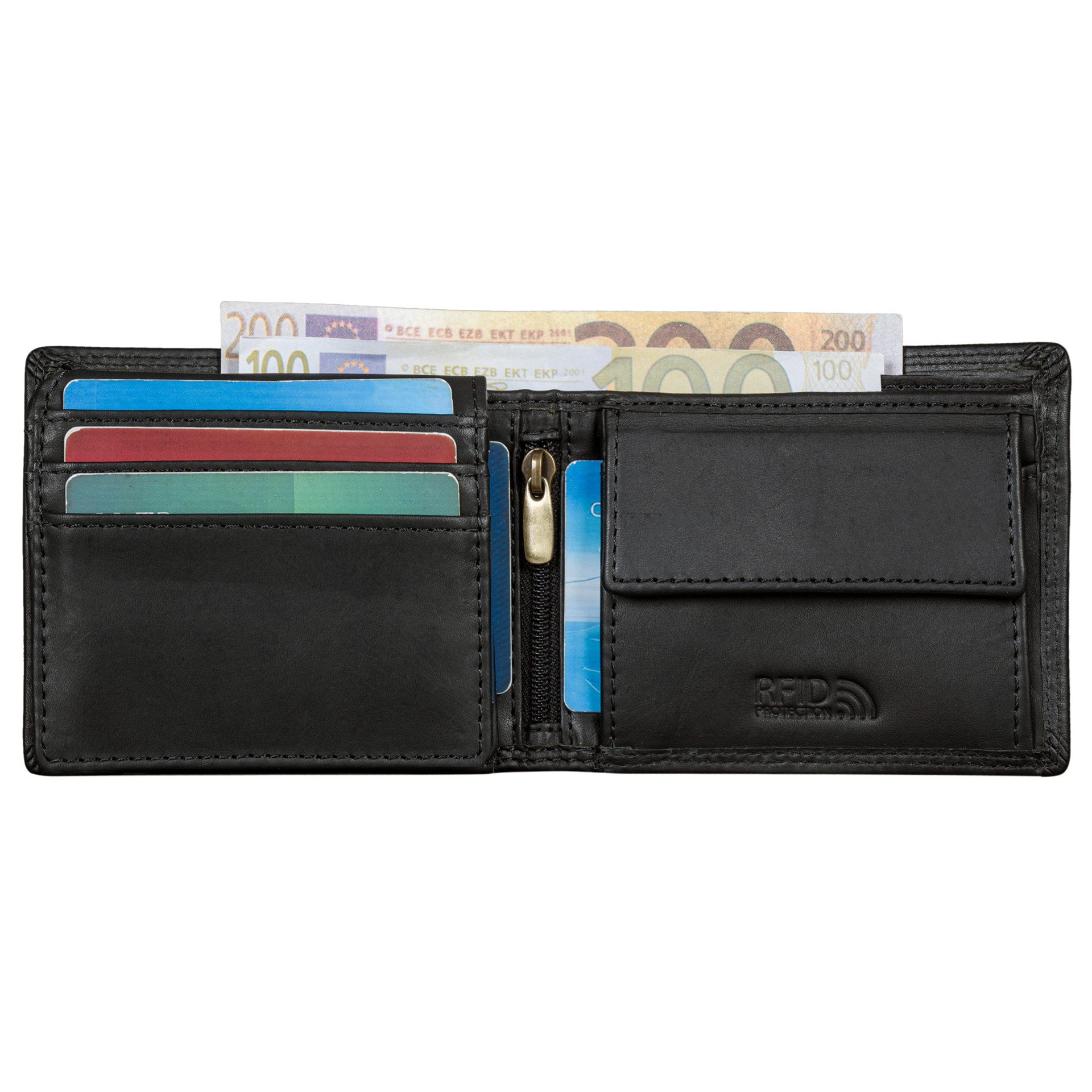 Geldbörse Herren Echtleder RFID Portemonnaie Slim Gelbeutel Vintage Leder