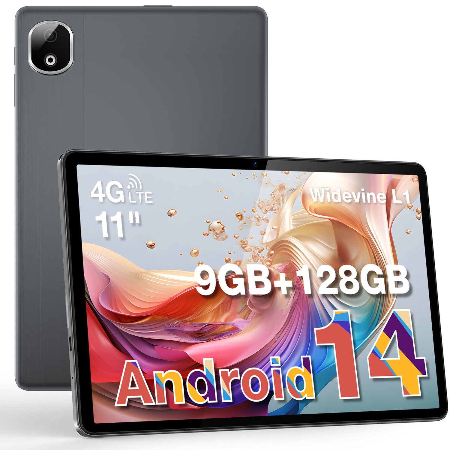 DOOGEE T30E 8000mAh, 4GB RAM + 128GB ROM/TF 1TB, Android 14, 11 Zoll Tablet (11", 128 GB, Android 14, 4G, Dual 4G LTE 5G WiFi Tablets LTE, BT5.0, 13MP+5MP, Widevine L1, OTG)