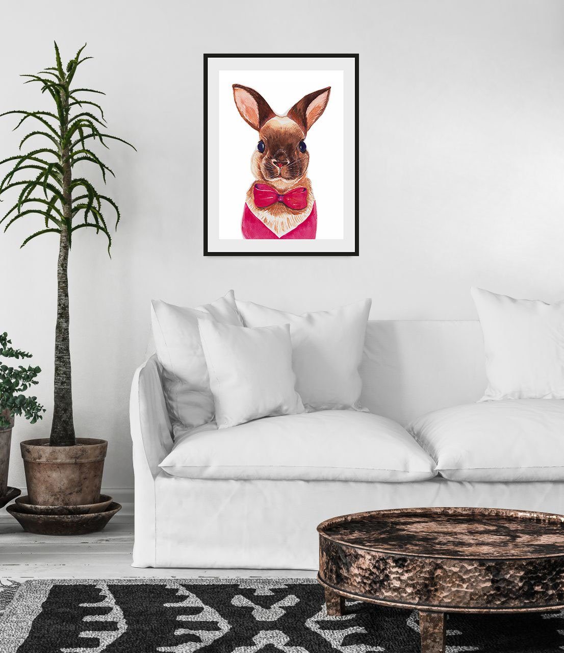 queence Bild Ellie, Hase (1 St) pink/braun | Kunstdrucke