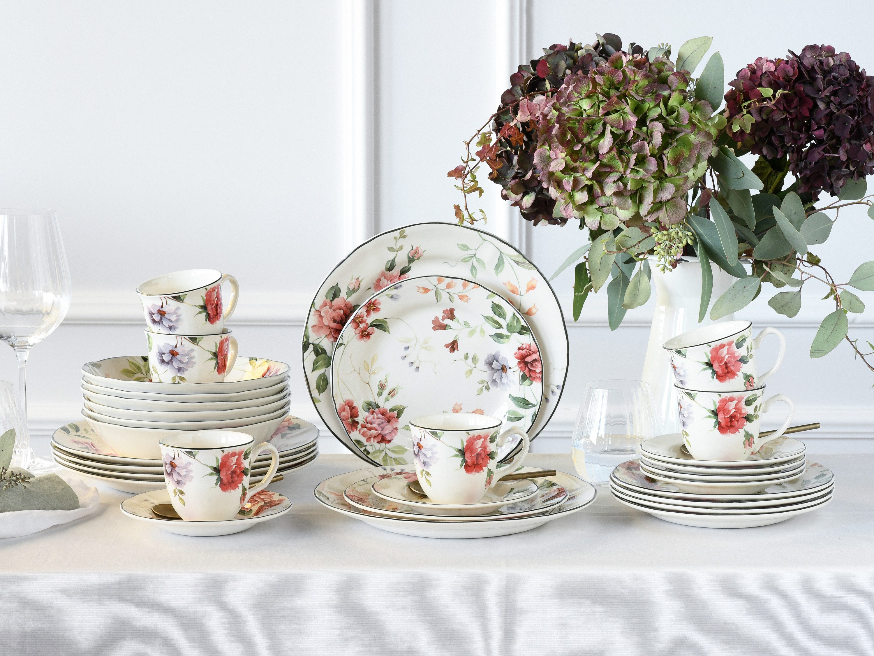 CreaTable Kombiservice Priscilla Bunt (30-tlg), 6 Personen, Steingut