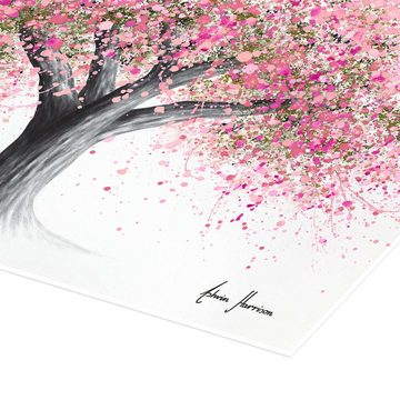 Posterlounge Poster Ashvin Harrison, Blühender Baum aus rosafarbenen Tupfen, Malerei