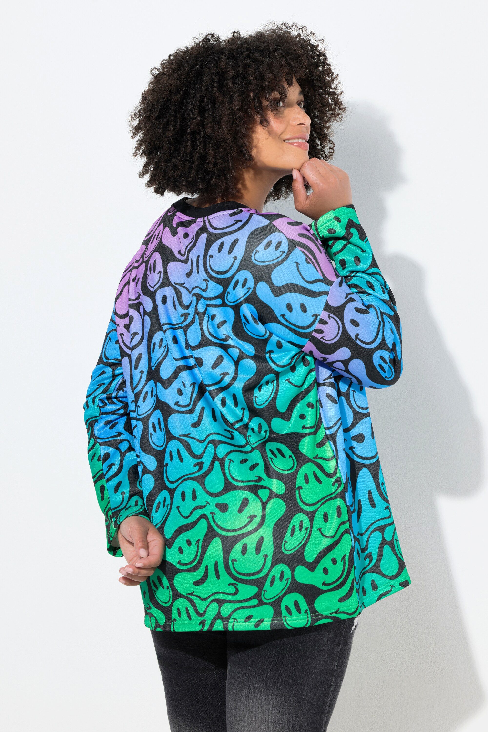 Angel of Style Sweatshirt Sweatshirt Loose Fit Smileymuster Farbverlauf