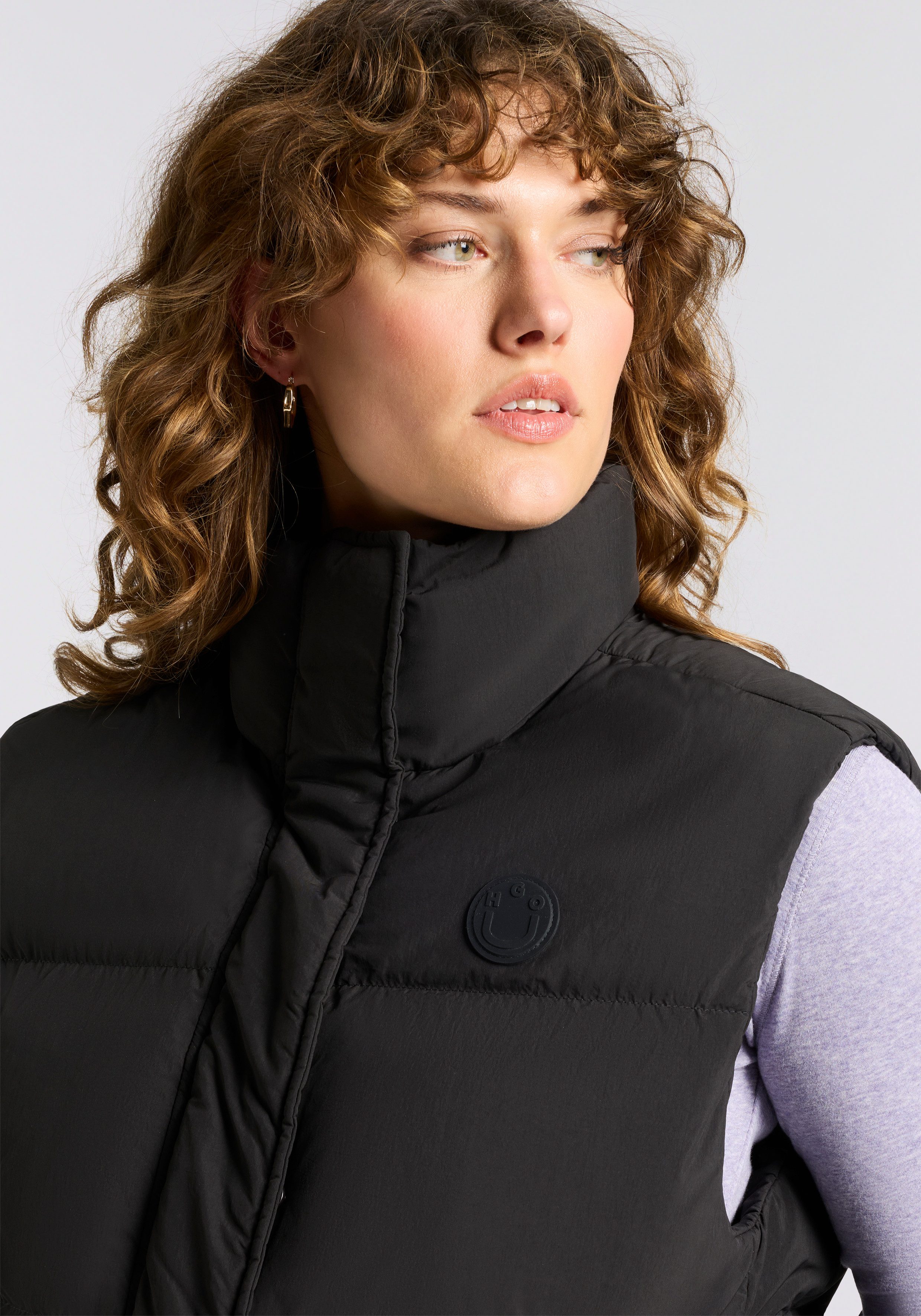 HUGO Blue Steppweste Fagora Oversize Fit, Stehkragen